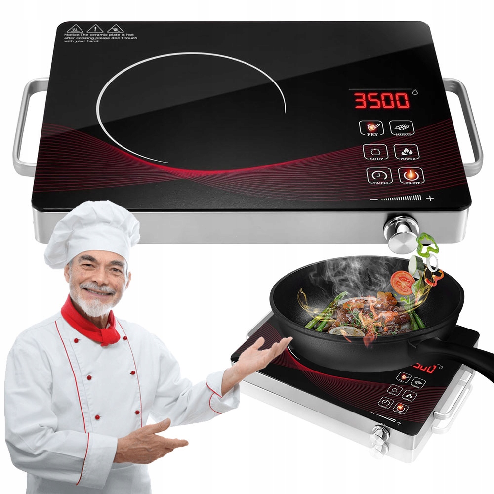 Kuchenka Płyta Indukcyjna Elektryczna Przenośna JEDNOPALNIKOWA4TRYBY Czarna