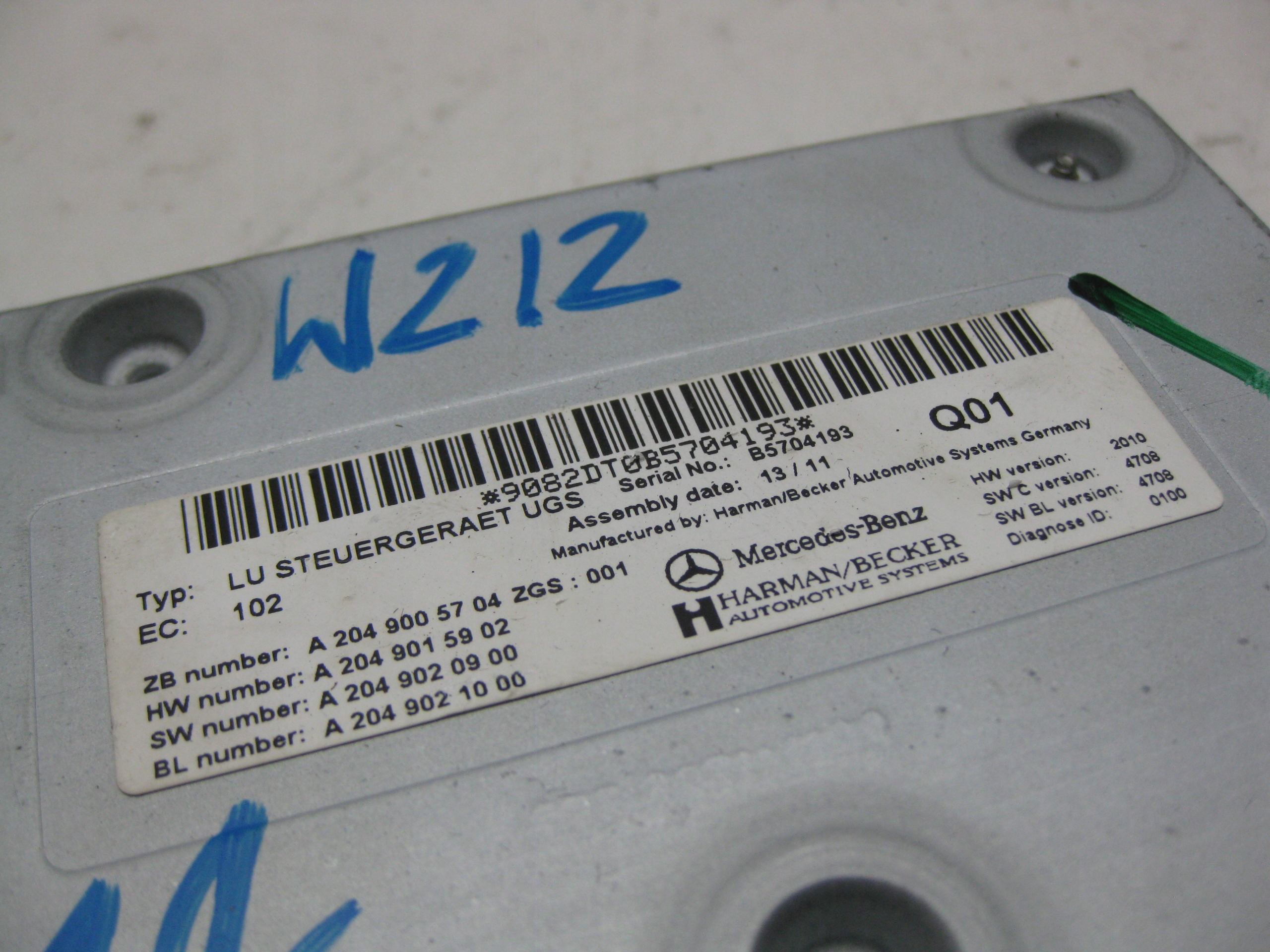 MERCEDES W212 E KLASA 11r module control unit INTERFACE A2049005704