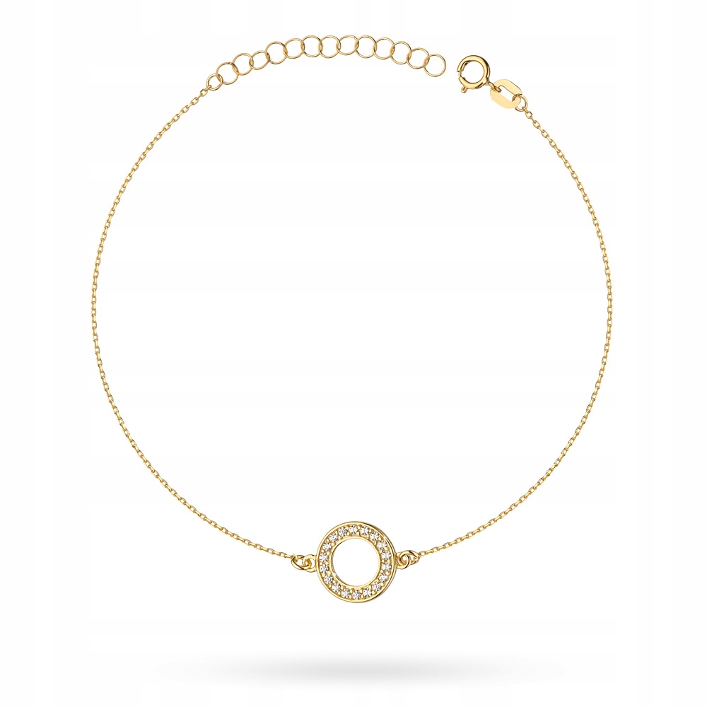 

Złota Bransoletka pr. 585 Ring z Cyrkoniami 14k