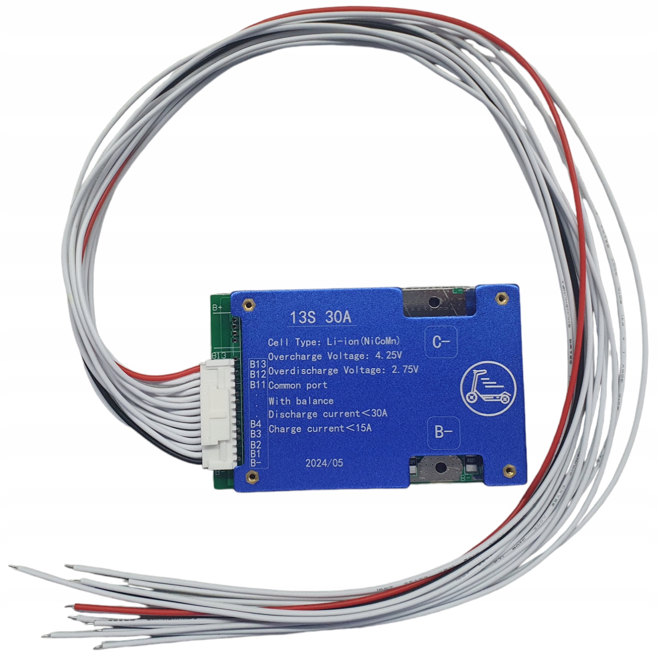 Bms z balanserem 13S 30A 48V LI-ion