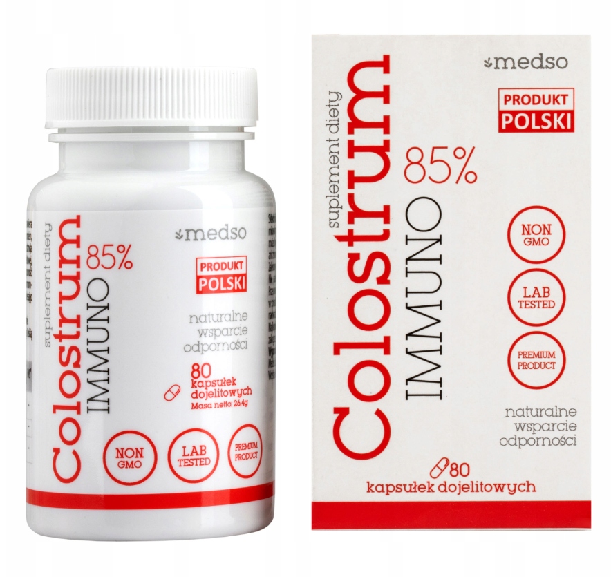 

Colostrum Immuno 85% Medso 80 kapsułek Dojelitowe