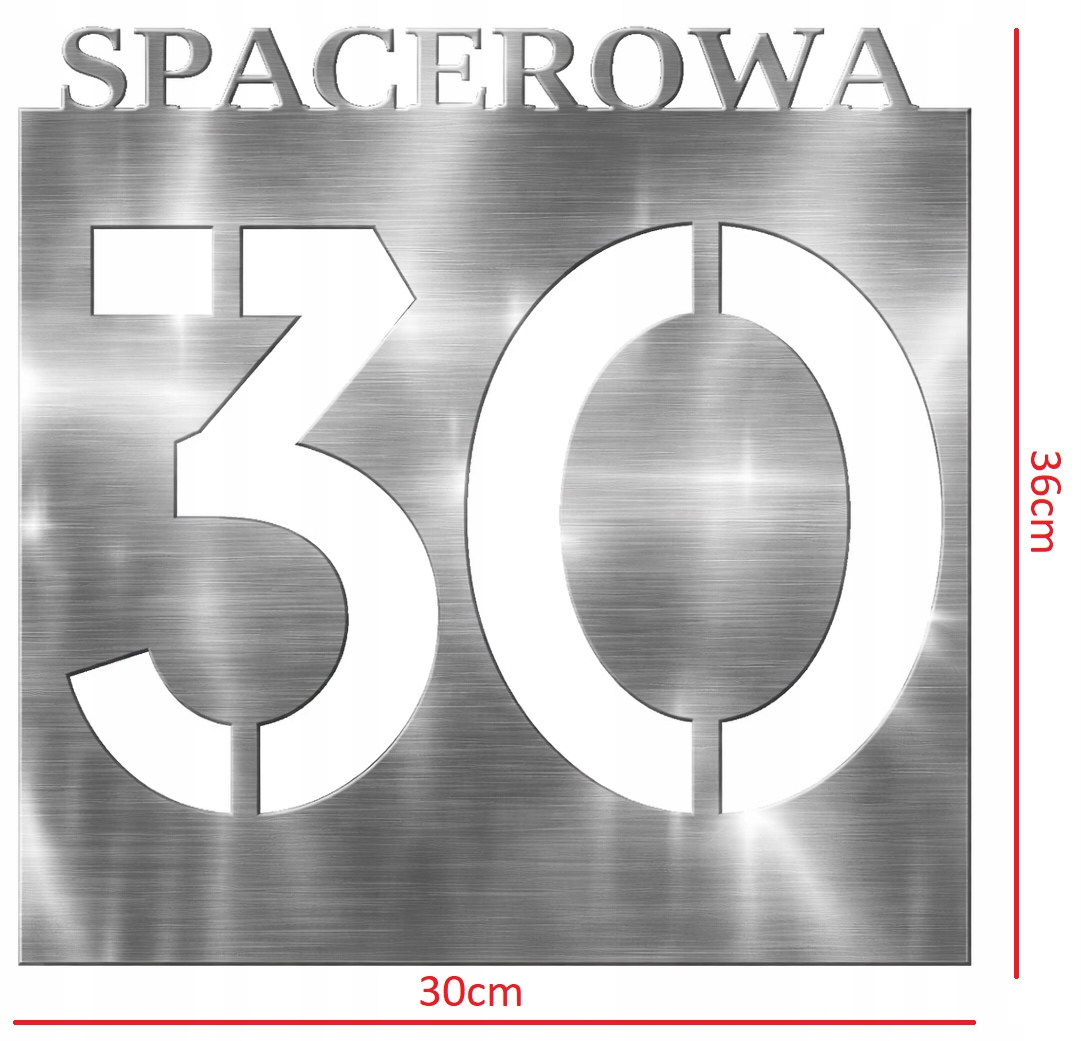 Adresní tabule číslice nerezová ocel 30x36 cm číslo domu ulice Cnc laser