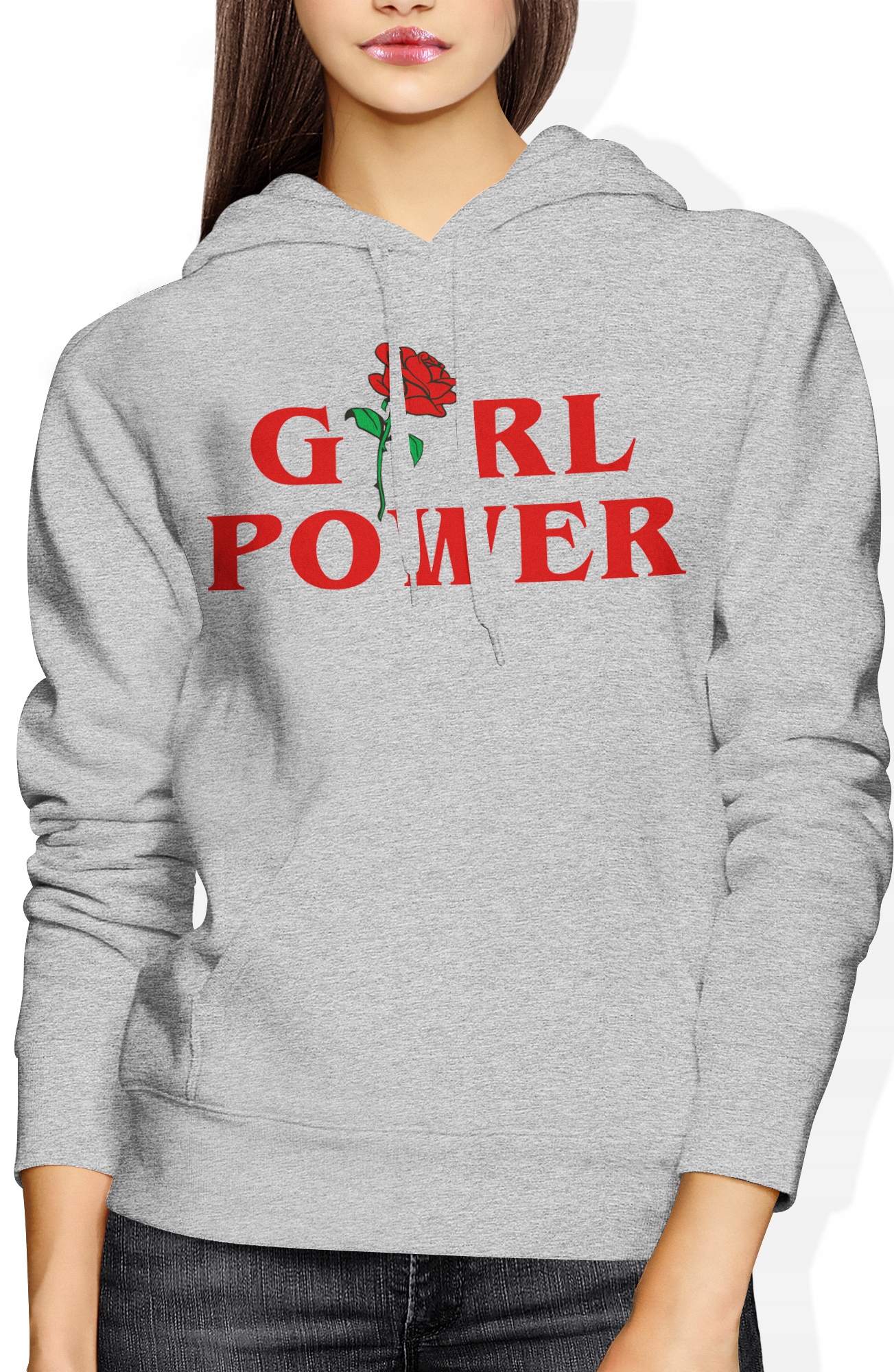 

Damska Bluza Z Kapturem Girl Power Róża Rozmiar M