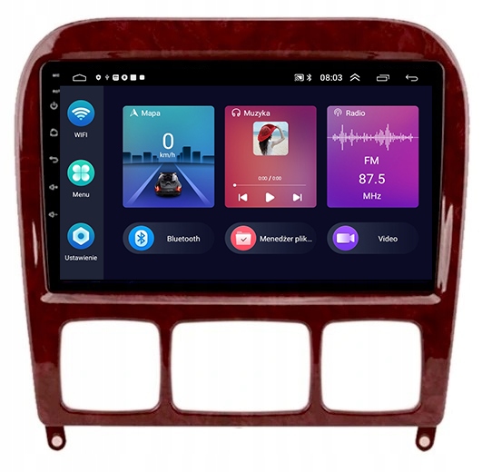 Autorádio Android Mercedes W220 1998-2005 4GB 64GB 2-DIN kamera