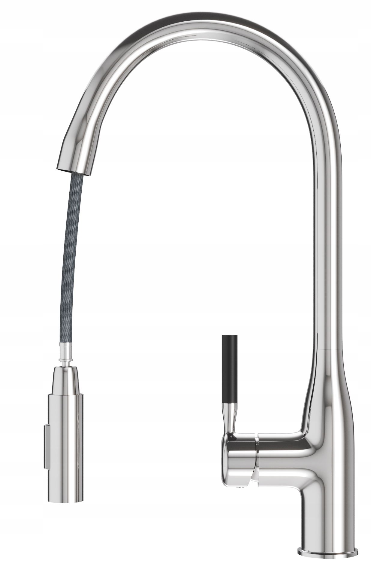 Kuchynská Batéria S Výsuvným Výtokom Strieborná Dvojfunkčná Vodovodná Batéria Chróm Fossa