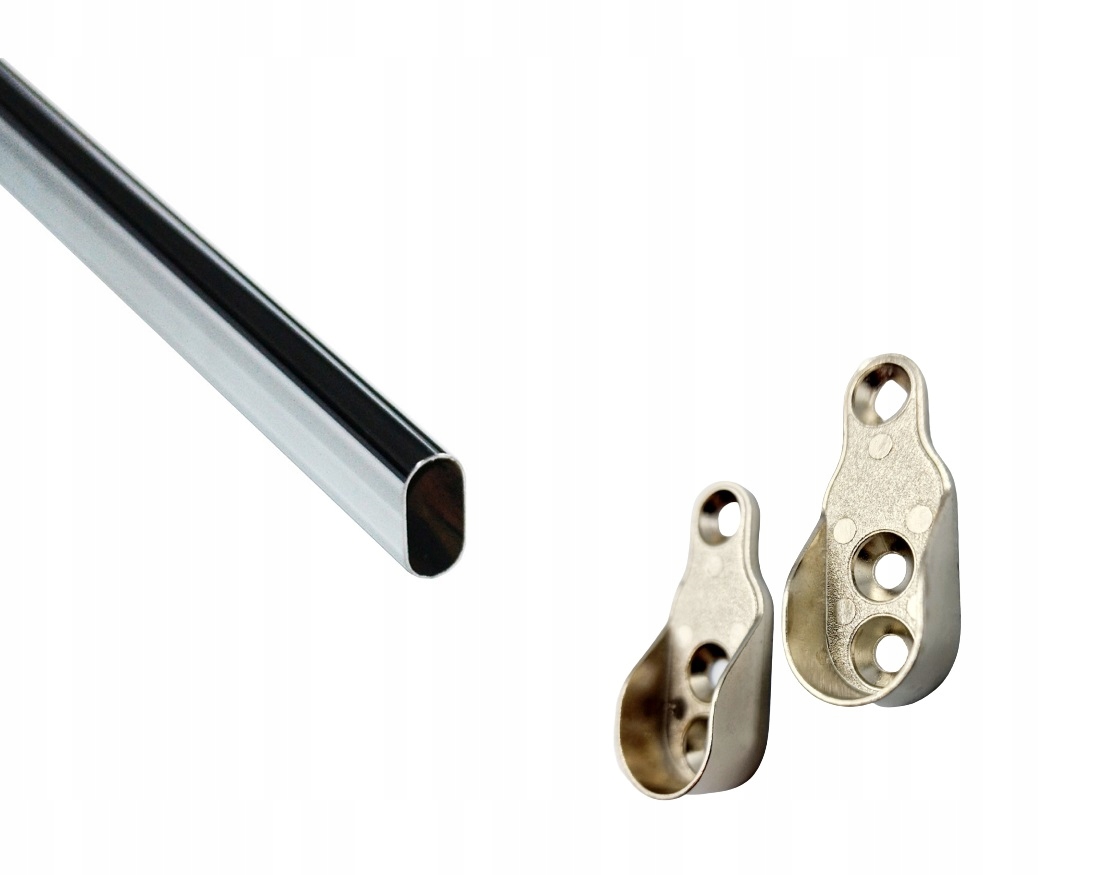 

Drążek meblowy ubraniowy 100cm chrom 2 uchwyty