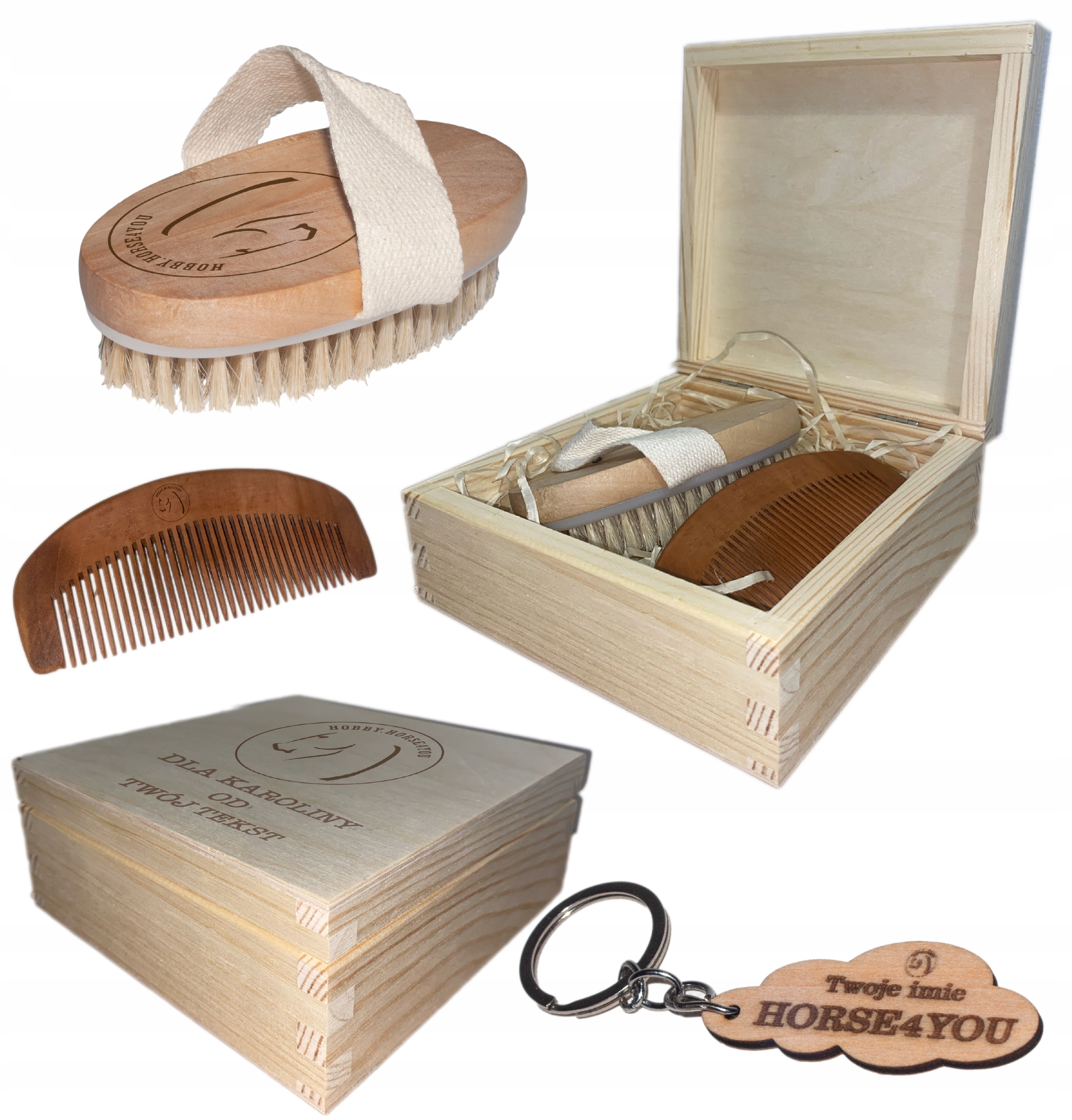 ZESTAW SZCZOTEK DLA HOBBY HORSE H4Y PERSONALIZOWANY TWÓJ GRAWER Ogłowia