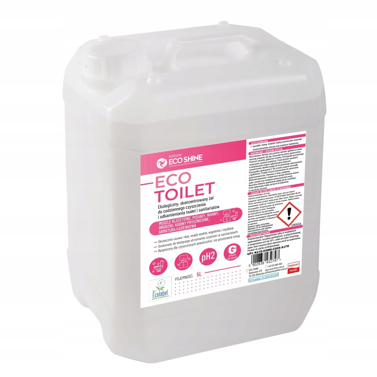 Levně Koncentrovaný gel na Wc toalety zásoba 5L, 1 ks