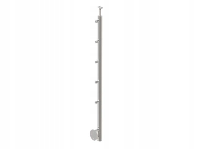 Okrúhly Stĺpik Bolec Fi 42,4 x5 FI12 H1100 Bočné Upevnenie AISI304 Satén