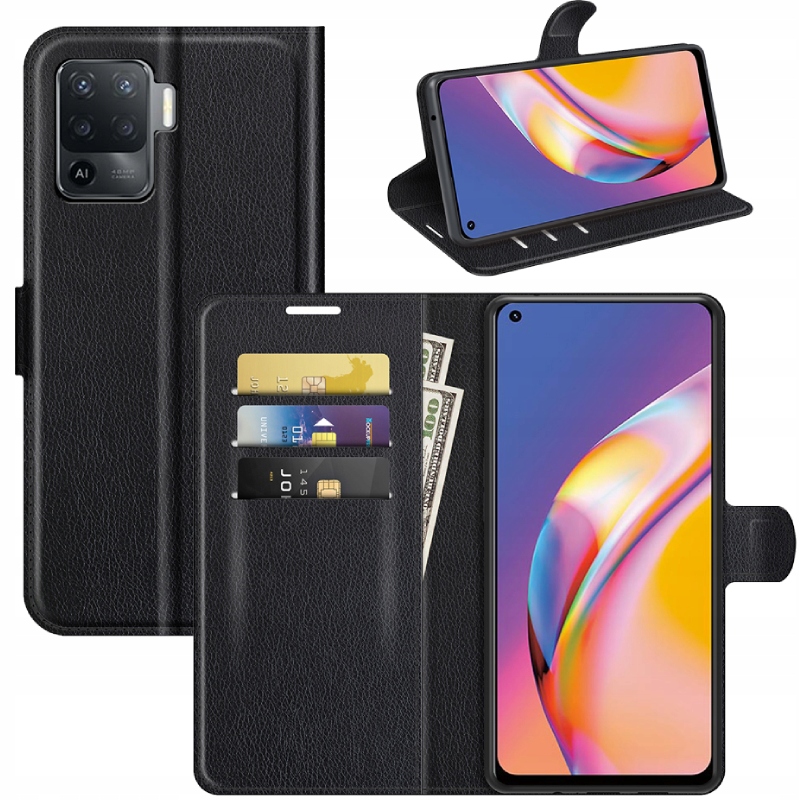

Etui Portfel Litchi Pokrowiec Do Oppo Reno 5 Lite