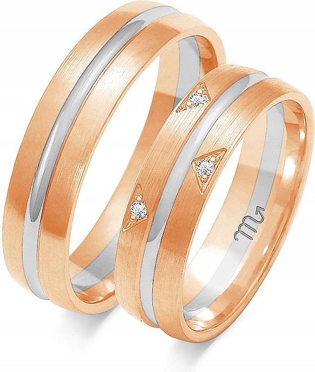 Prsteny z růžového zlata svatba 14K 585 r23 24 25 model dámské pánské gravírování