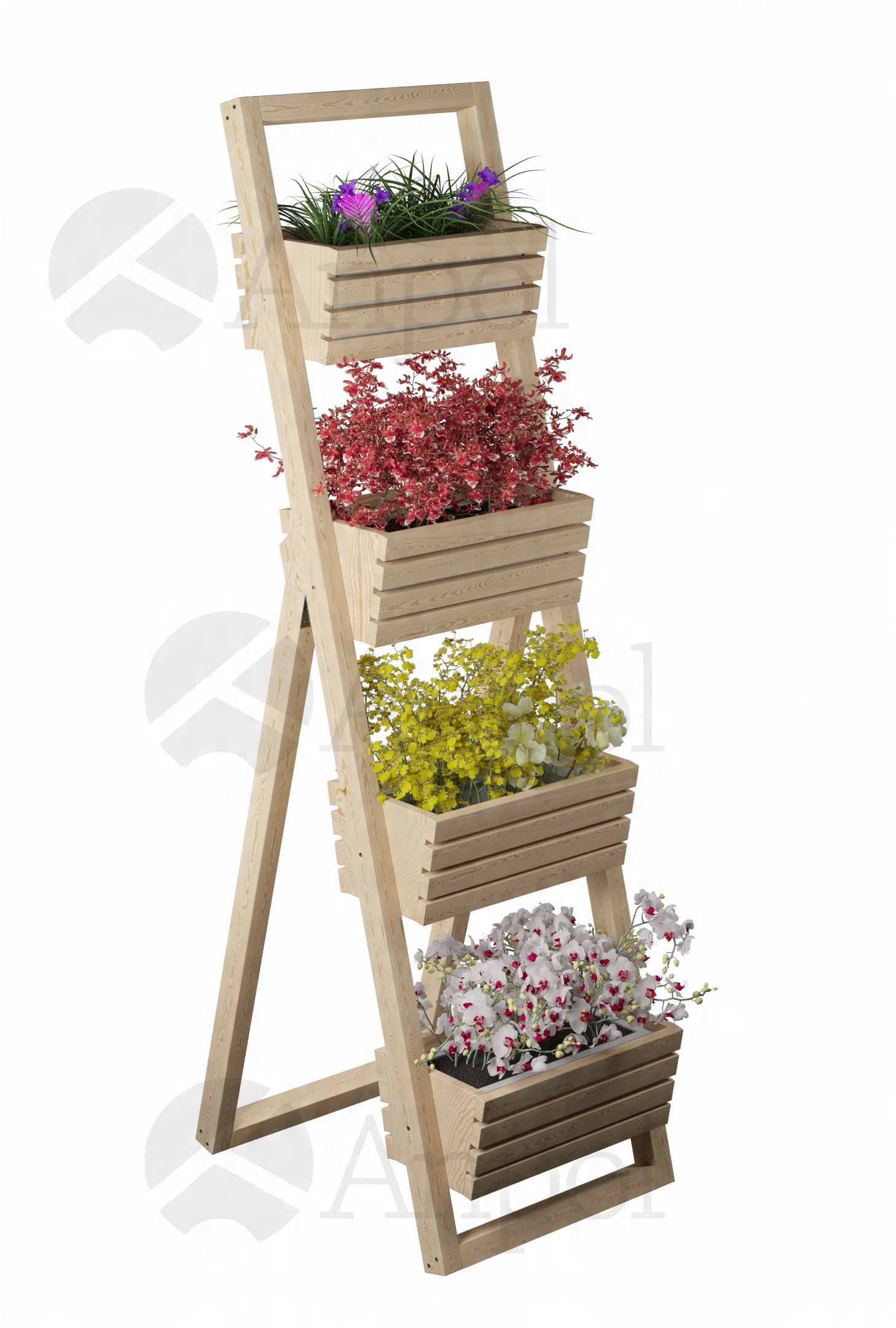 

Kwietnik drewniany drabinka 140cm,doniczki