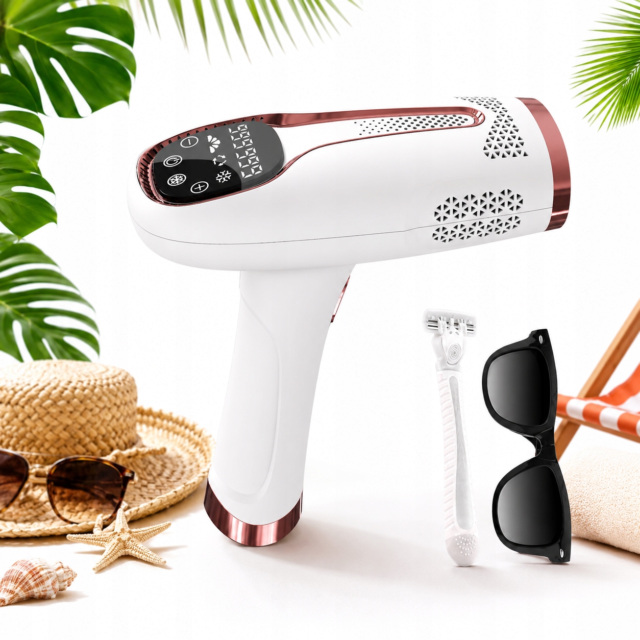 Depilátor Ipl Vlasů Laserový Bikini Nohou Depilace Bezbolestná, omlazení