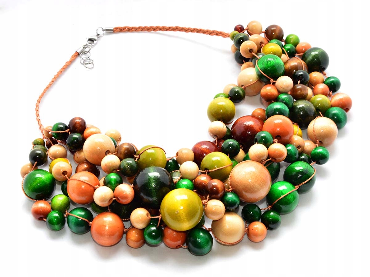 Kolie dřevěná Korále masivní Lesní náhrdelník