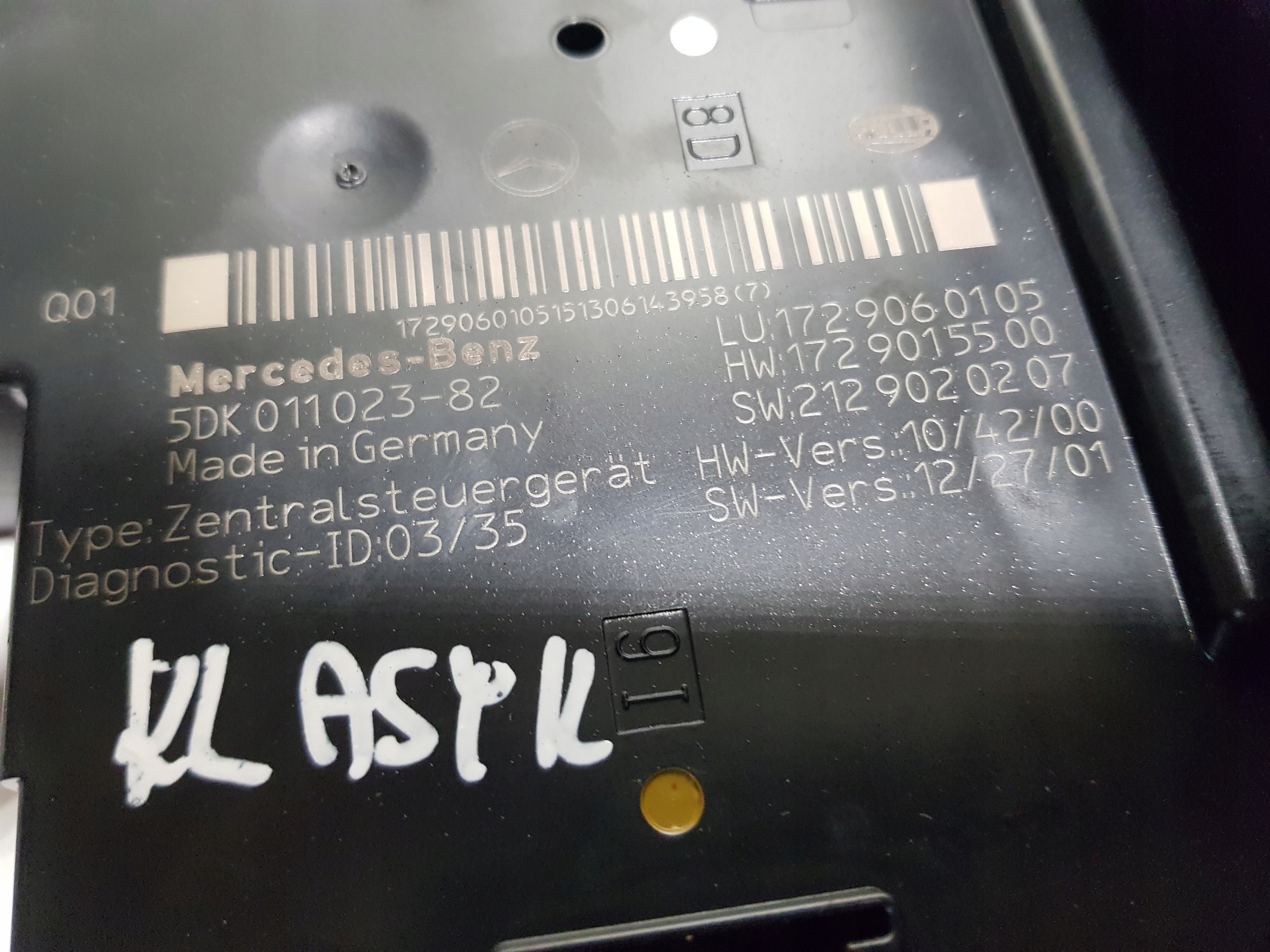 MERCEDES SLK R172 SLC W172 modulo SAM 1729060105