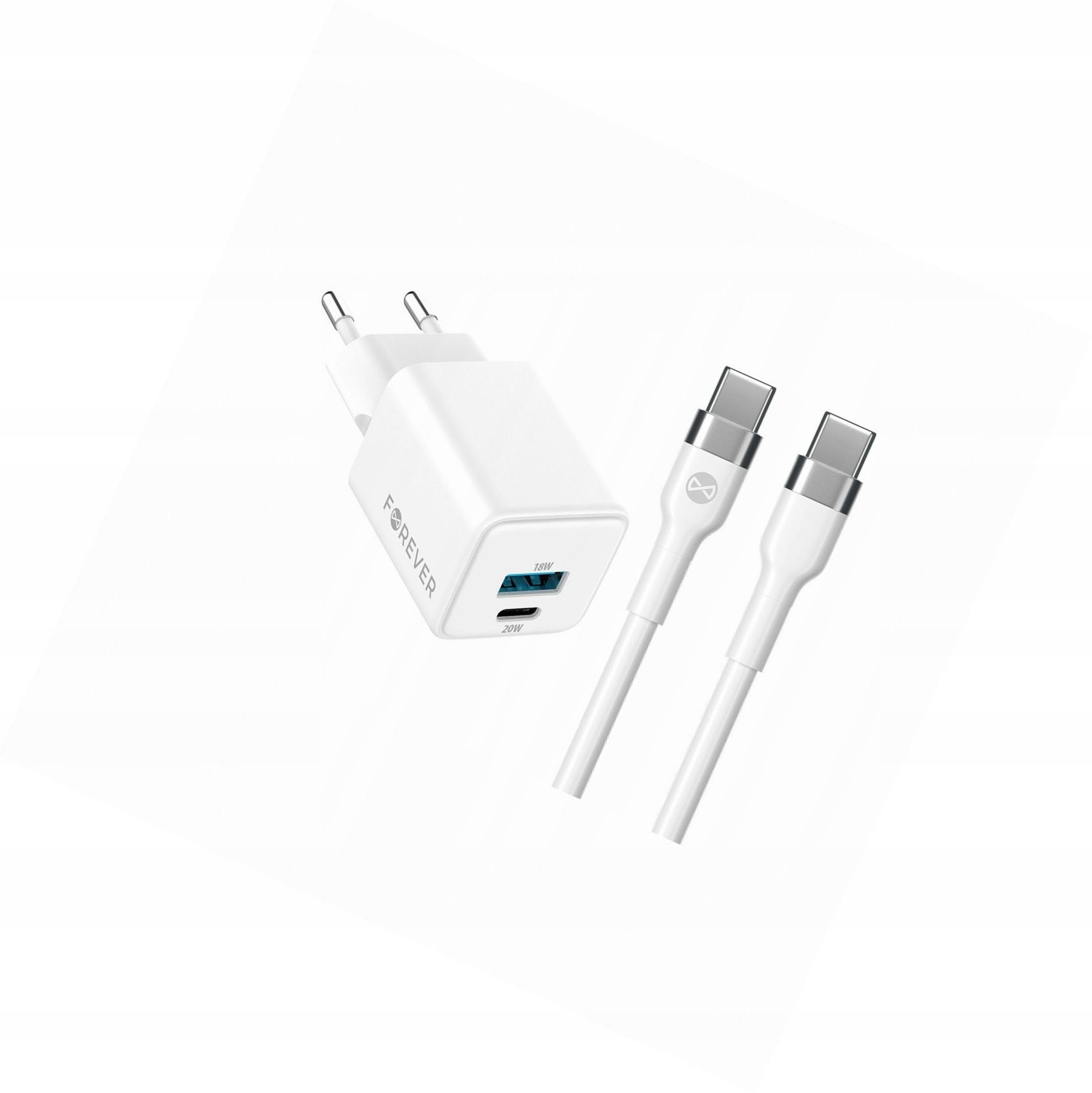 Szybka ładowarka GaN 20W Usb i Usb-c z kablem do myPhone Hammer Blade 3