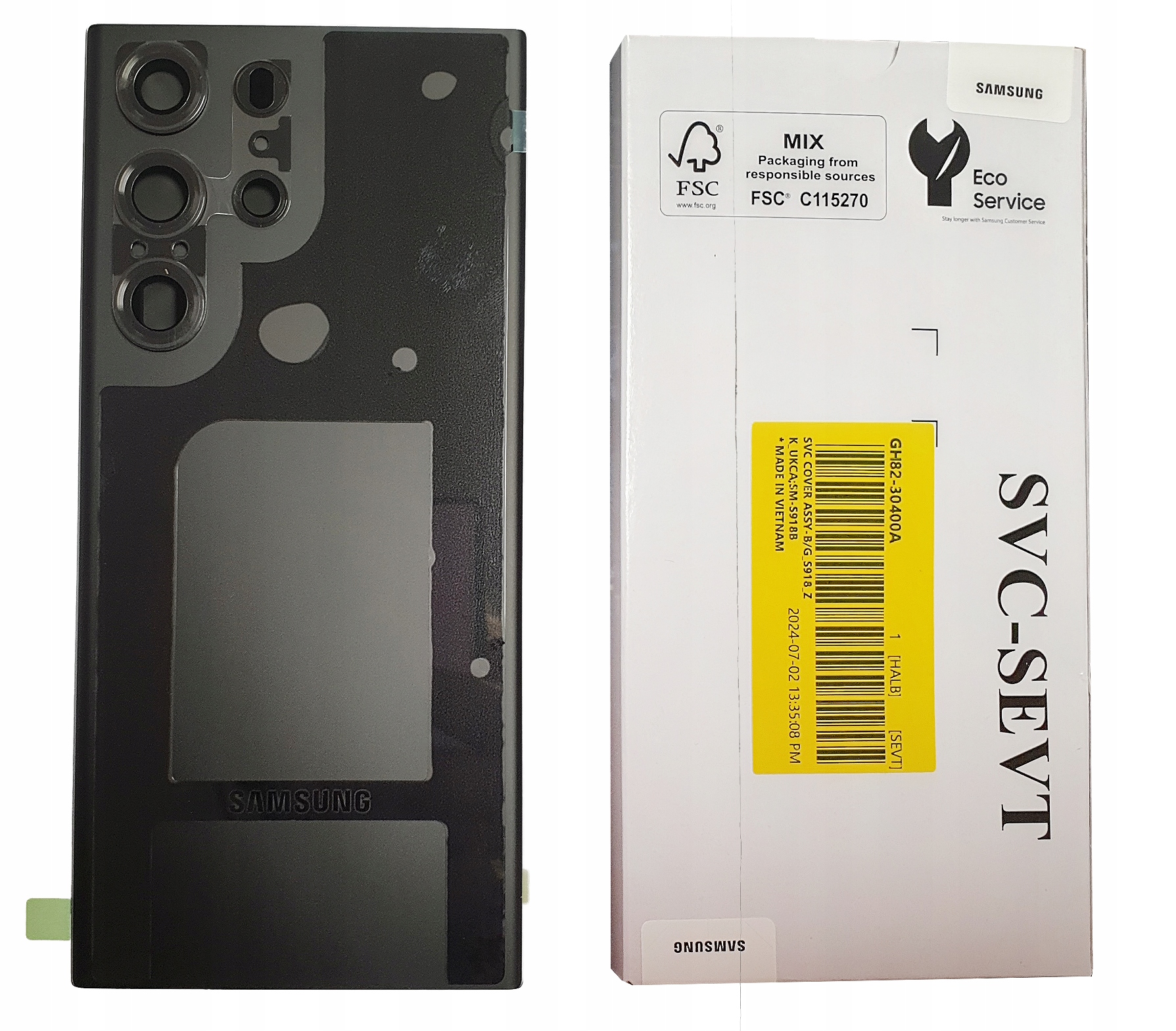 Originální bateriový kryt Samsung S23 Ultra S918 černý GH82-30400A
