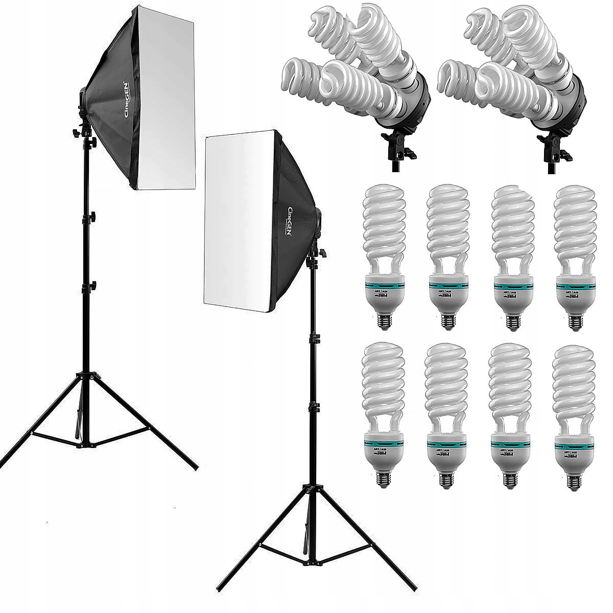 

Komplet Lamp 2xsoftbox 50x70 2x statyw 8x 85 Jasny