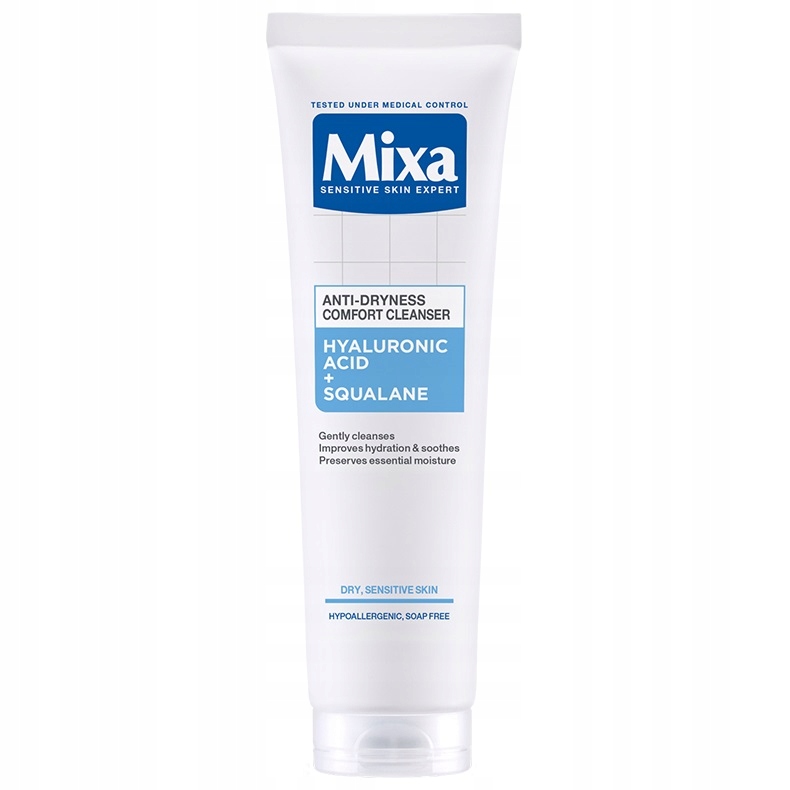 Mixa gel na mytí obličeje proti vysušování Kyselina hyaluronová Skvalan