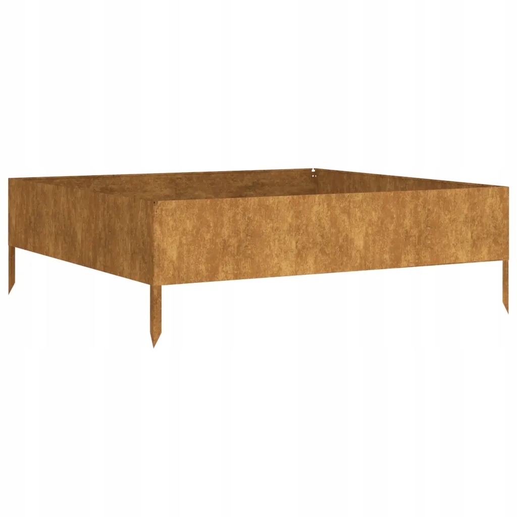 Podwyższona donica, 100x100x33,5 cm, stal korteno