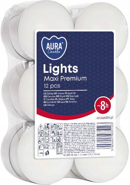 PODGRZEWACZE ŚWIECZKI WKŁADY TEALIGHT MAXI 12szt