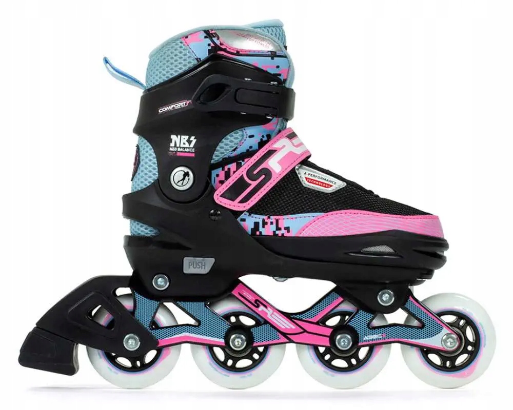 Sfr Pixel nastavitelné kolečkové brusle Blue Pink Eu 37-40.5
