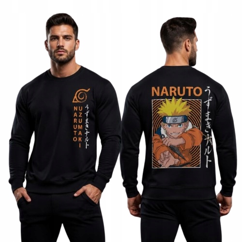 Mikina Mikina Naruto Uzumaki Manga Anime Černá Mikina L