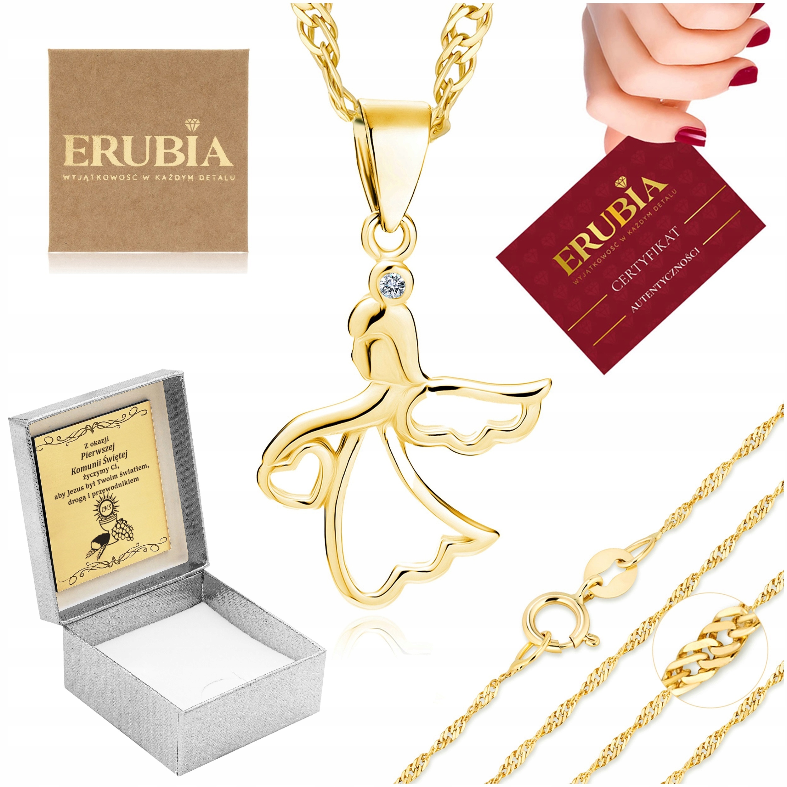 Památka Na Svaté Přijímání, Křest, Andělský Náhrdelník Pro Dívku 925