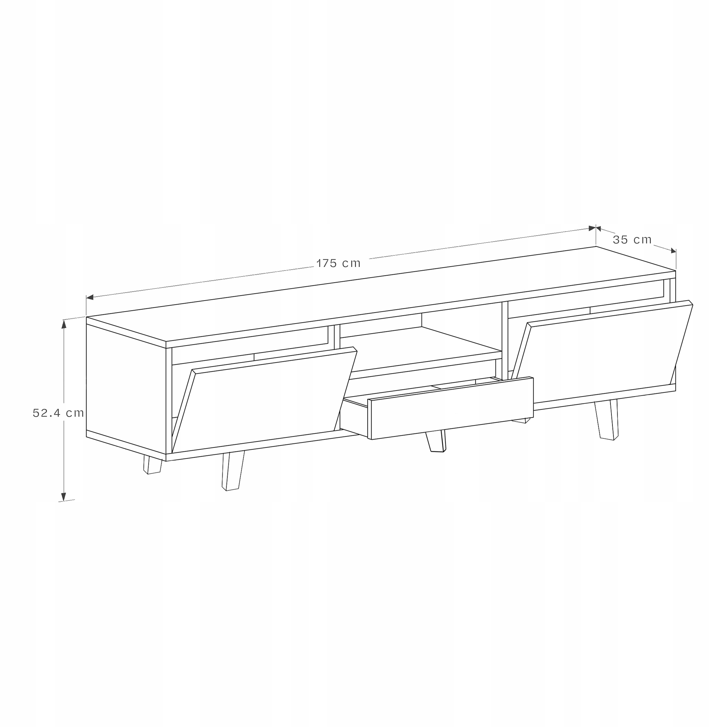 SZAFKA RTV LOFT INDUSTRIALNA FTV4 175CM FENRIS Liczba drzwi 2