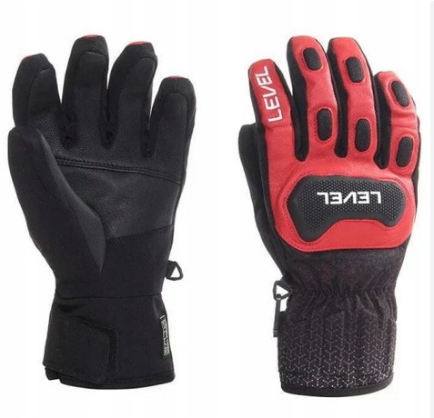 Level Replica Race rękawice narciarskie skóra czerwone 8 M