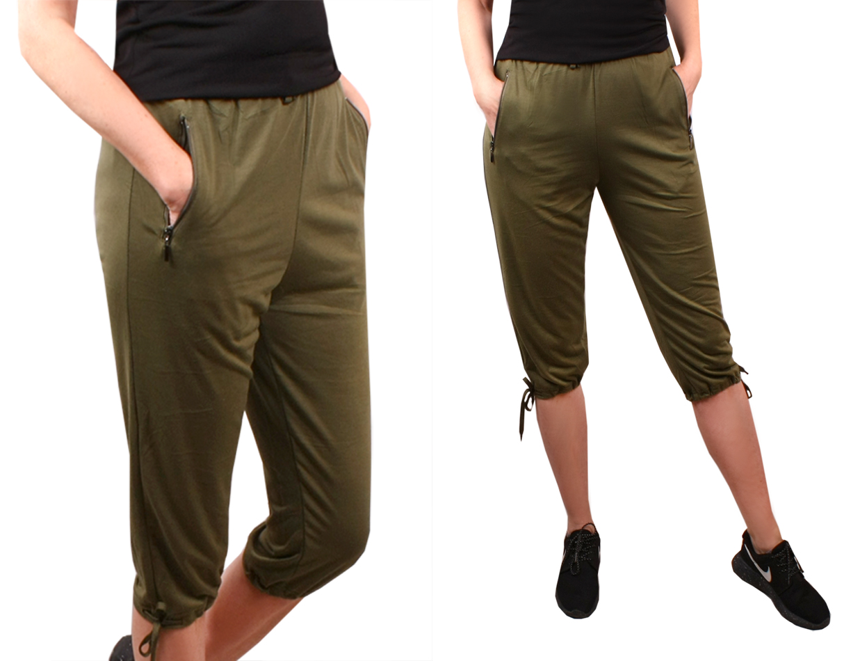 

Spodnie Rybaczki z kieszonkami 8164 khaki 48 4XL