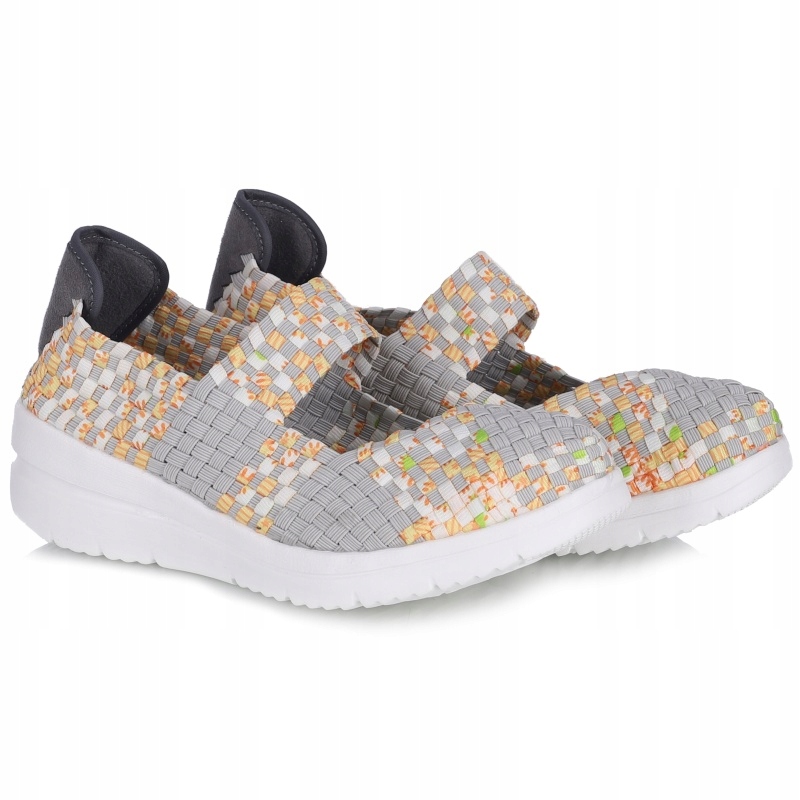 Dámské polobotky Rock Spring Zuxo Grey Veggie, šedé, pletené gumičky VEL.41