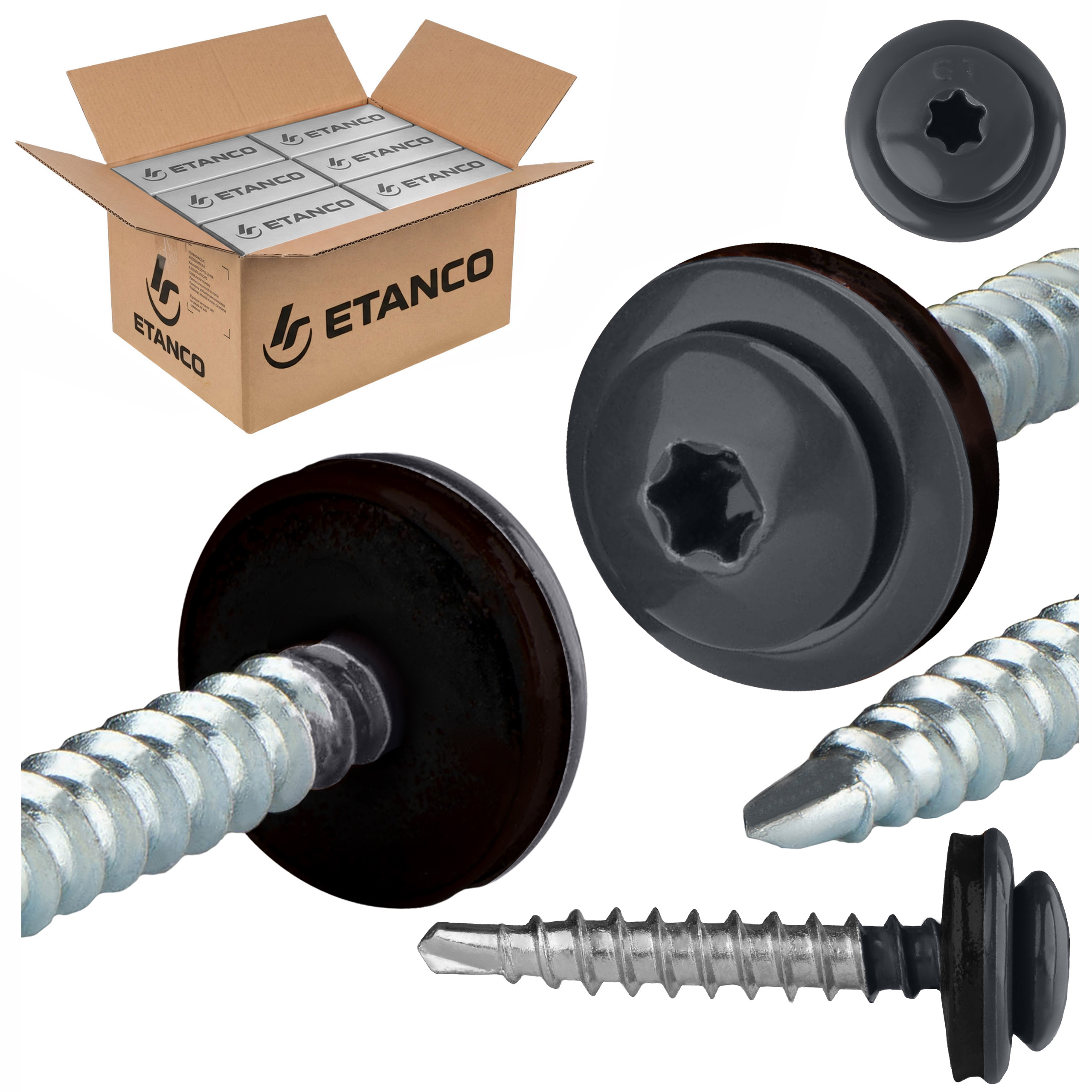 Farmářské vruty Torx 4,8x35 mm Ral 7016 1500 ks, vruty Etanco Gtf P
