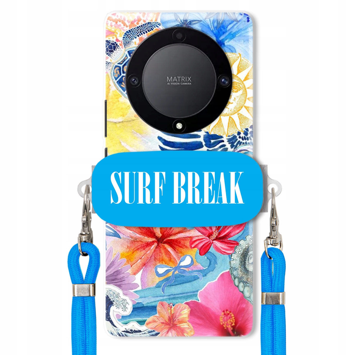 Pouzdro pro Huawei Honor Magic 5 Lite Vodítko Crossbody Blue Držák Surf Break