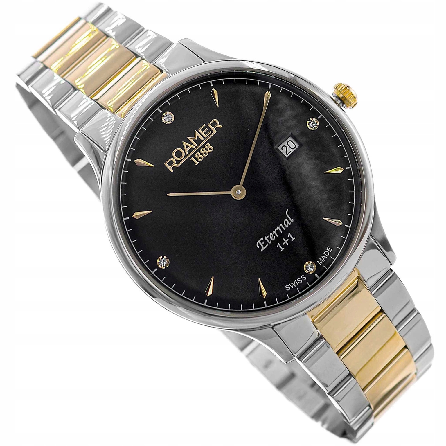 Pánské Hodinky Roamer 863833 47 55 50 Eternal Stříbrno-zlaté Datumovka