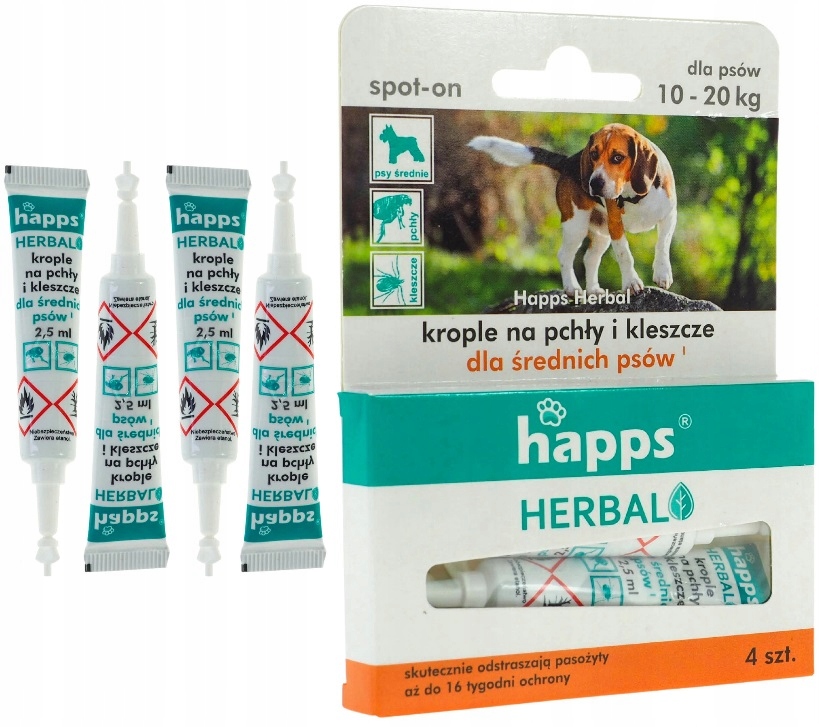 

Happs Krople Na Pchły Kleszcze Dla Psów 10-20 Kg
