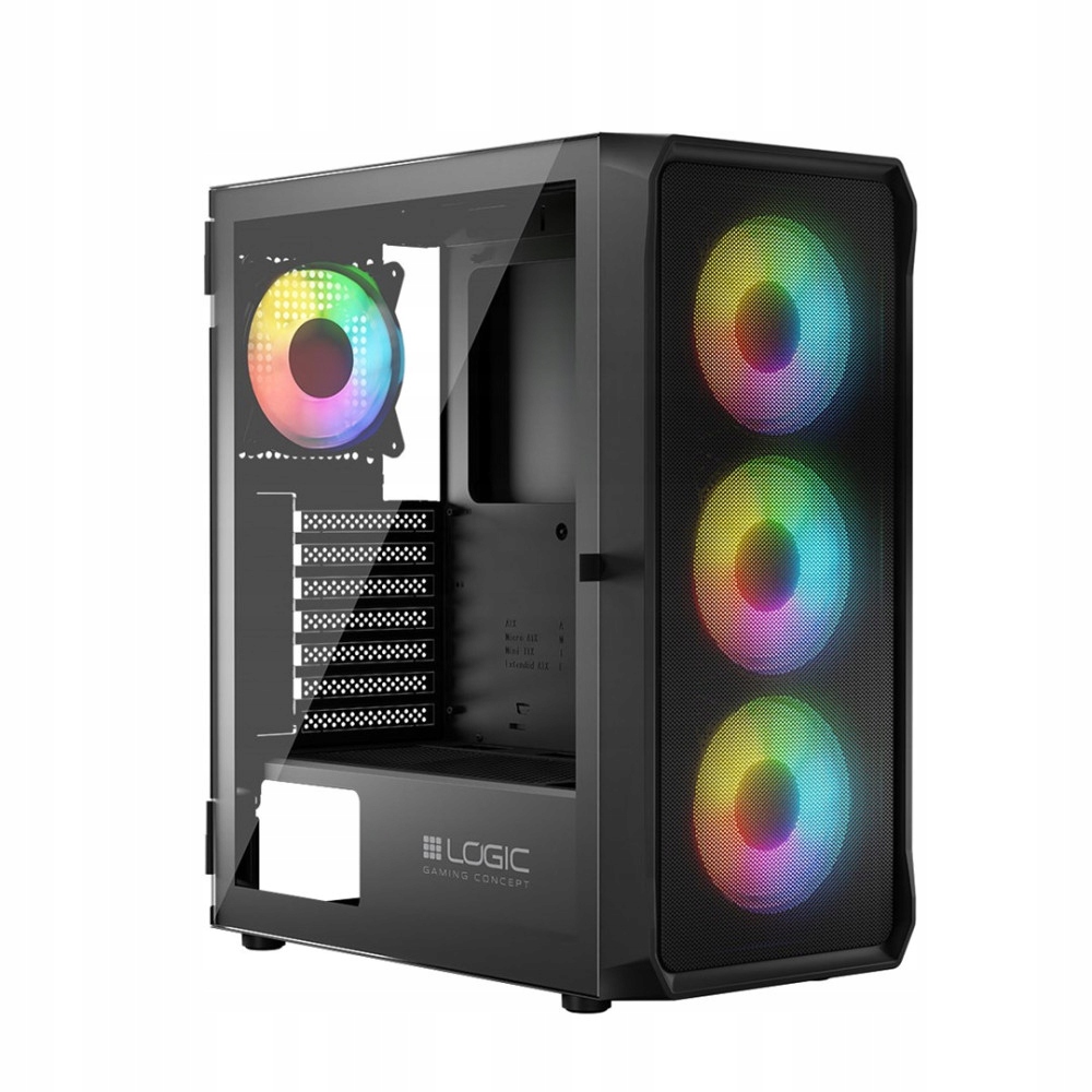 Logic Počítačová Skříň Logic Portos Argb MIDI Usb 3.0 Černé