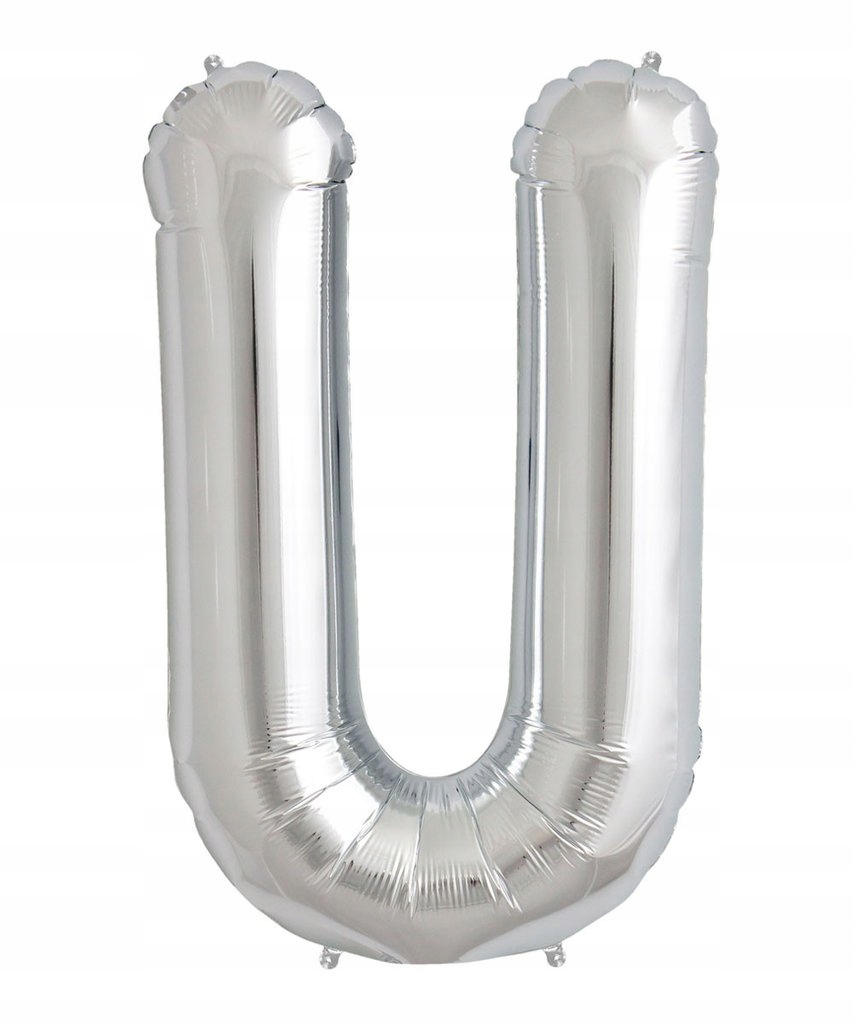 

Srebrny Balon Kształt Litery 40CM Srebrna Litera U