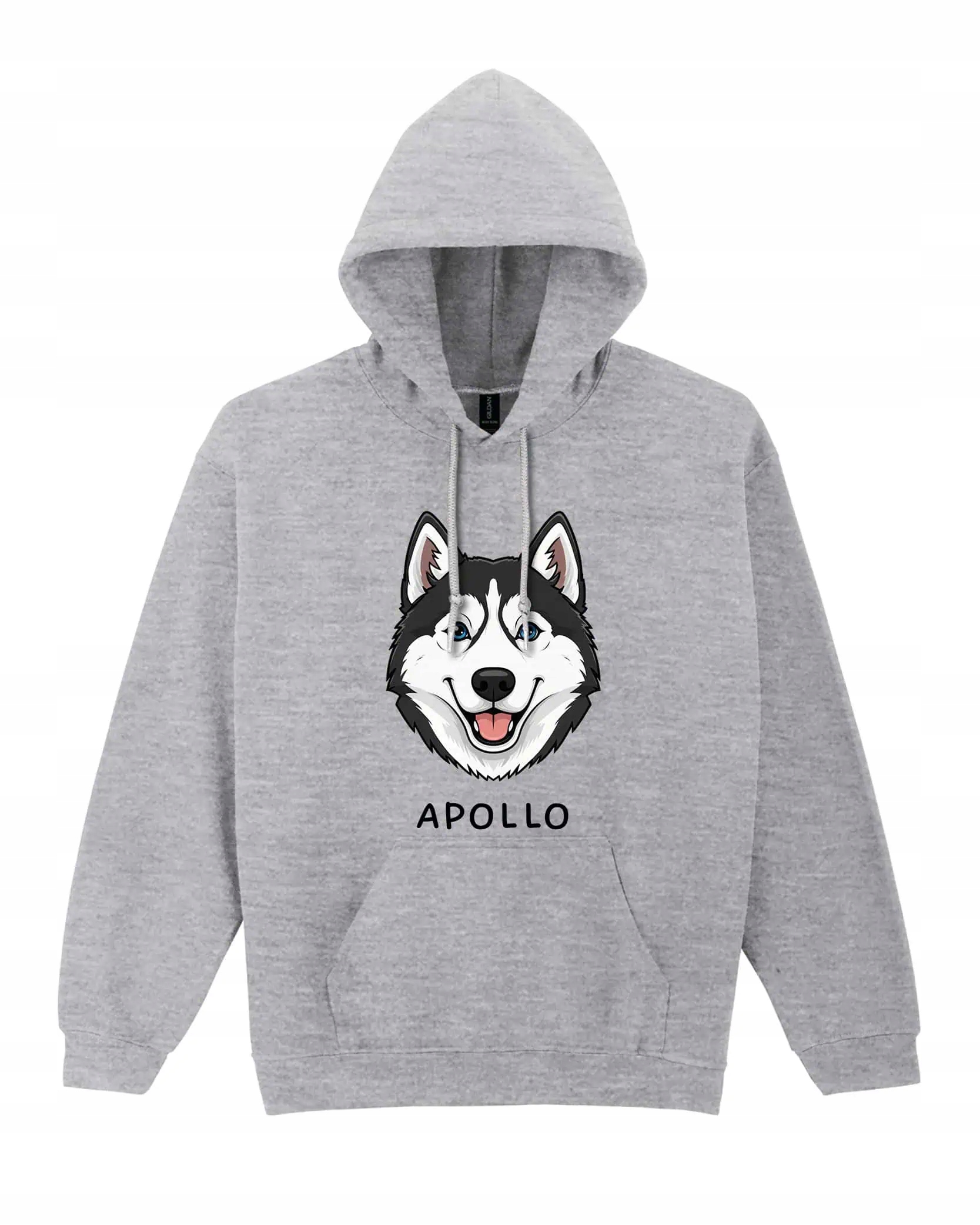 Mikina s kapucí Husky Personalizovaná Pupil Pes Šedá L