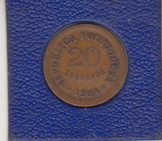 Portugalia 20 centavos 1924 stan