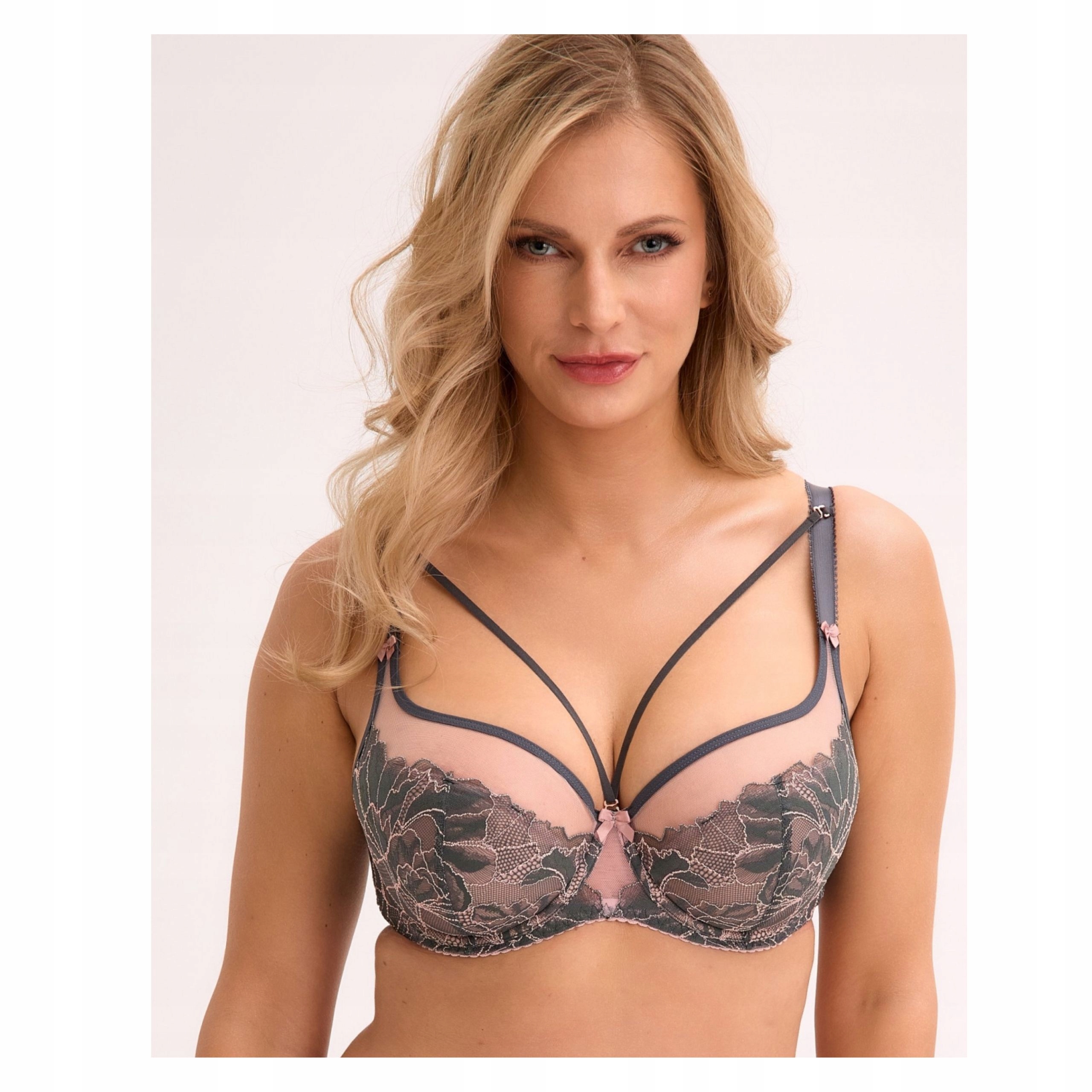 Podprsenka 80D polovyztužená pohodlná grafitově růžová Priya Gaia