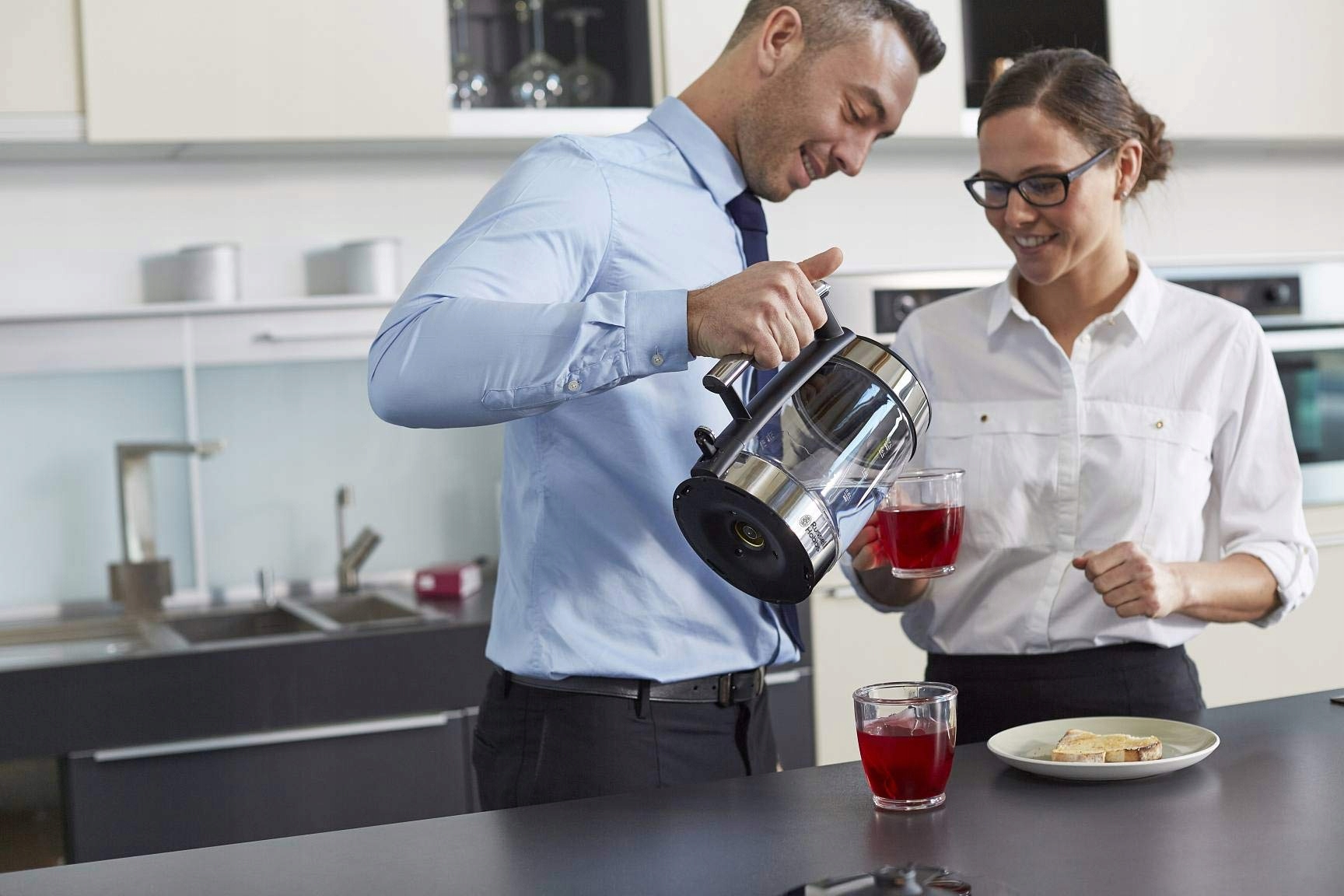 RUSSELL HOBBS Czajnik Szklany 1,7L 2200W LED Filtr Stalowy Wskaźnik Wody — miniatura 7