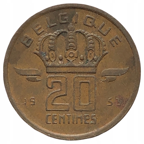 61463. Belgia, 20 centymów, 1953r.