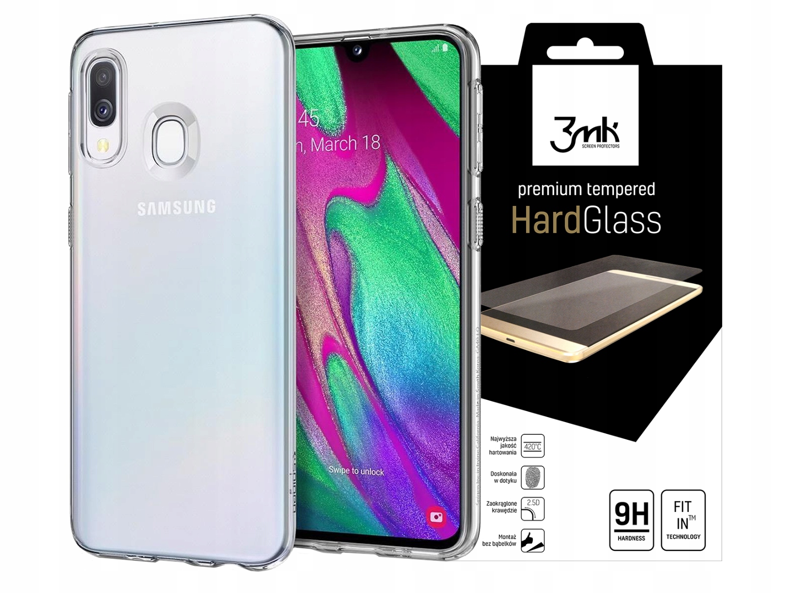 

Spigen Liquid Etui Case Do Galaxy A40 + Szkło 3MK