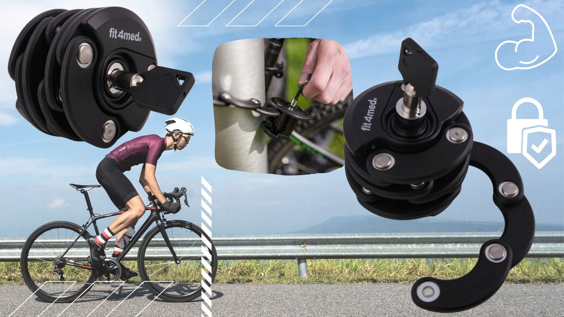 ZAMEK ROWEROWY PANCERNY ZAPIĘCIE SKŁADANE ROWERU LOCK LEKKI ZABEZPIECZENIE Model ZAMEK ZAPIĘCIE SKŁADANE ROWERU