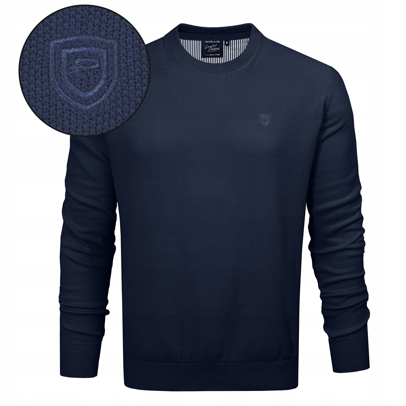 Elegantní Pánský Svetr Klasický Tmavě Modrý Bavlněný XL Pako Jeans