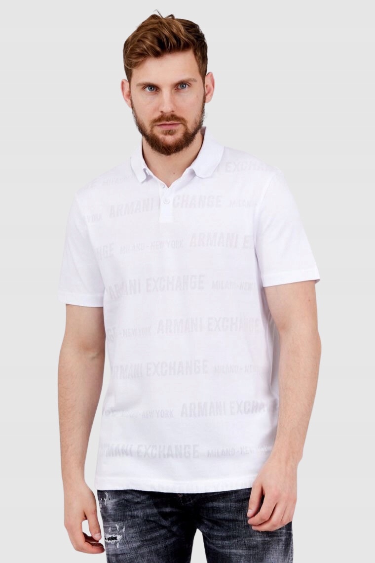 Armani Exchange Bílá pánská polokošile s logem L