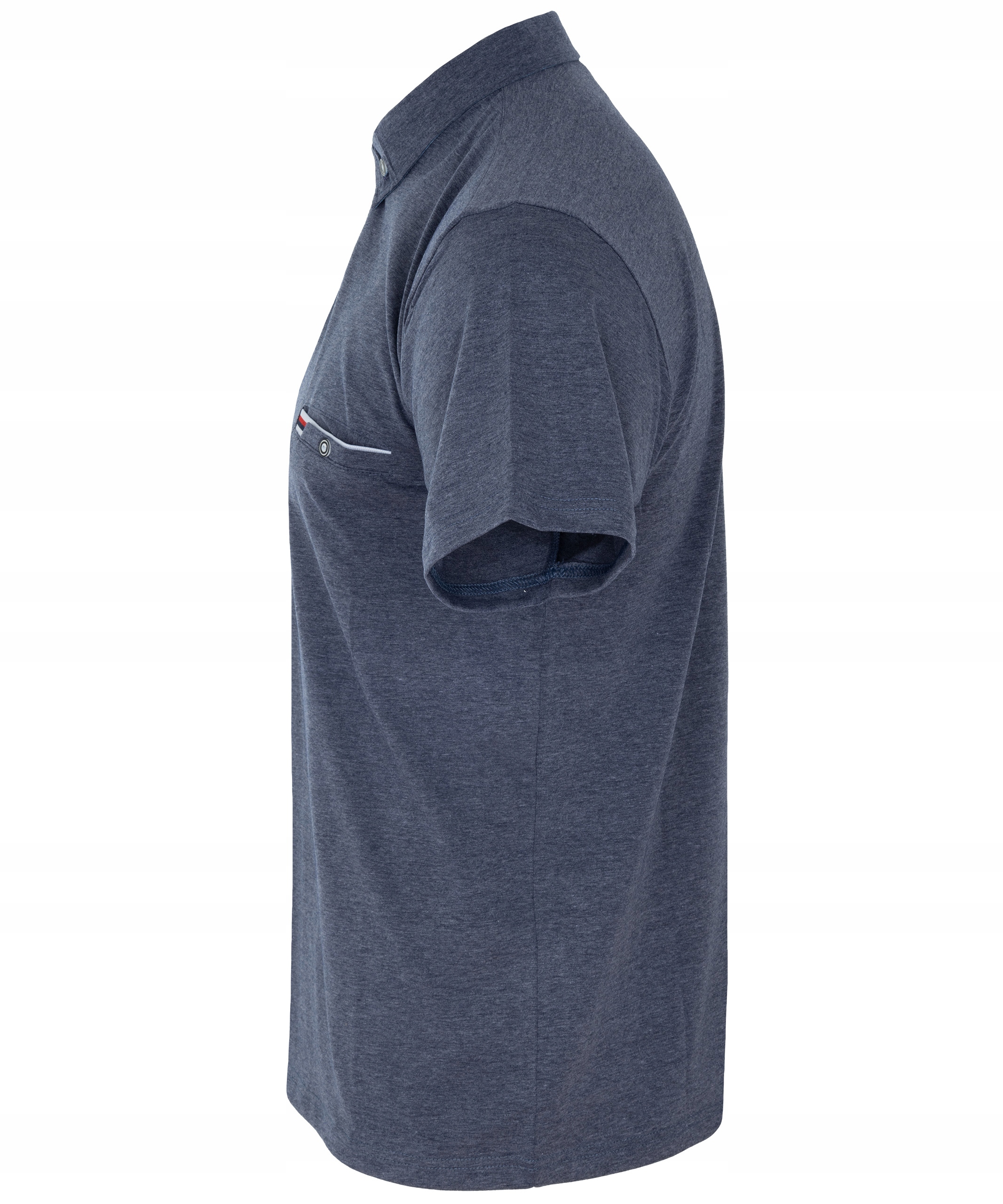 KOSZULKA męska POLO ciemno-niebieska z kieszonką rozmiar XXL Wzór dominujący bez wzoru