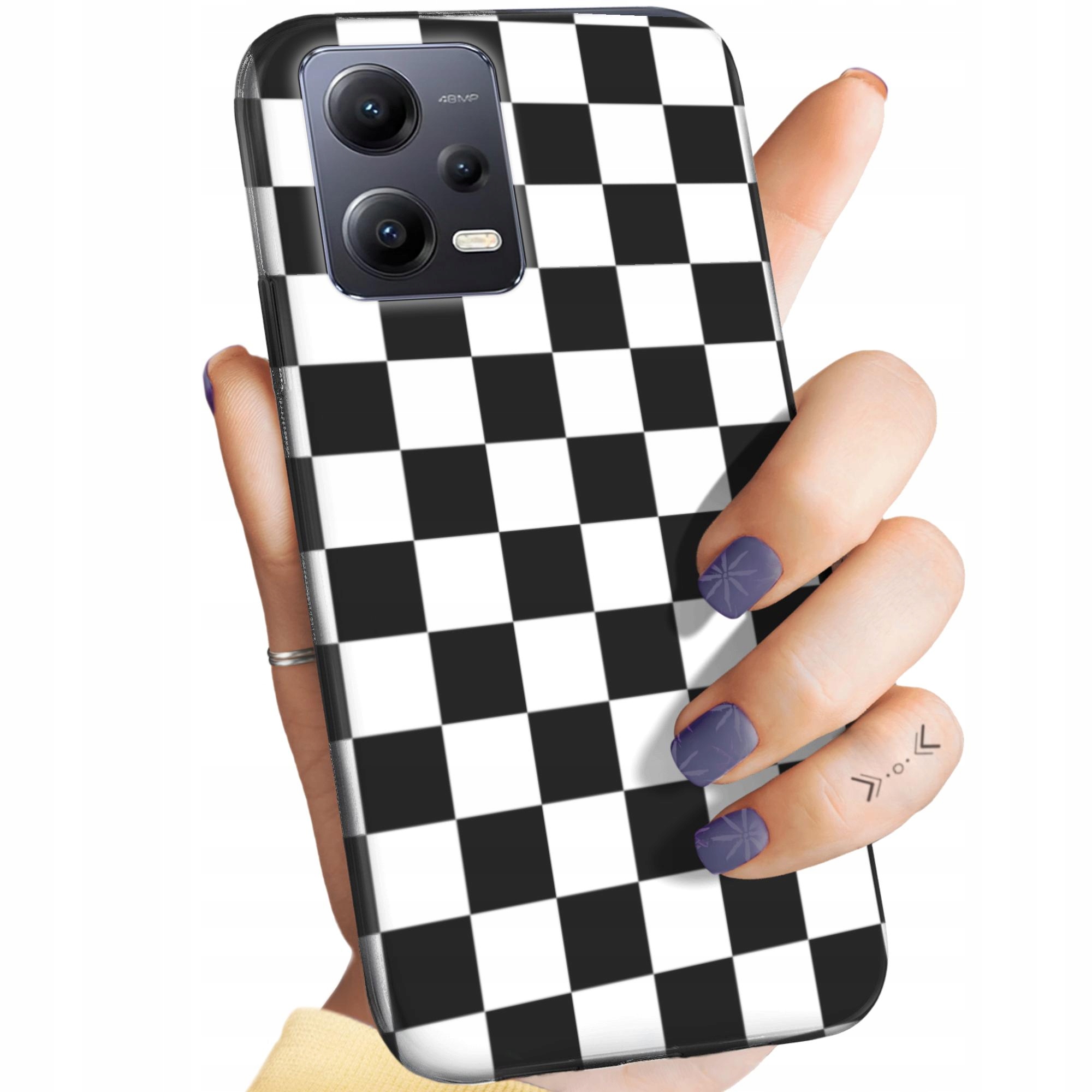 Etui Matowe Do Redmi Note 12 5G Poco X5 Biały Czarny Czarno Biały