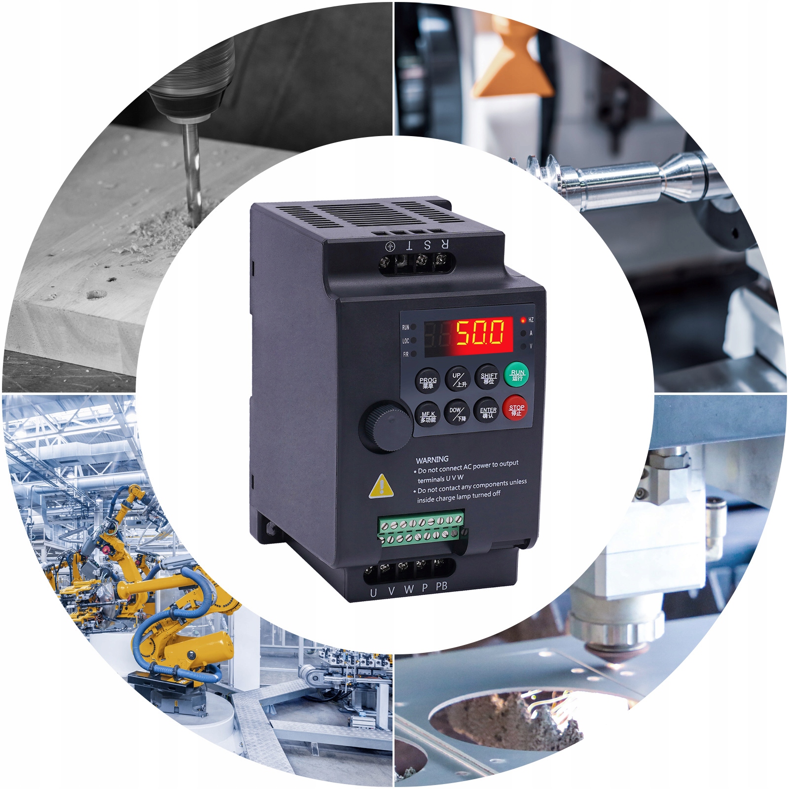 Falownik z 1 wejściem i 3 wyjściami 1.5KW 220V Kod producenta KP1220